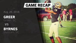 Recap: Greer  vs. Byrnes  2016