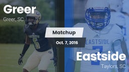 Matchup: Greer  vs. Eastside  2016