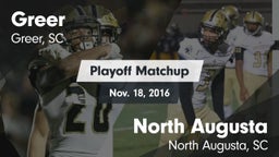 Matchup: Greer  vs. North Augusta  2016