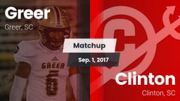 Matchup: Greer  vs. Clinton  2017