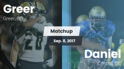 Matchup: Greer  vs. Daniel  2017