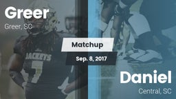 Matchup: Greer  vs. Daniel  2017