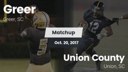 Matchup: Greer  vs. Union County  2017