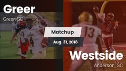 Matchup: Greer  vs. Westside  2018