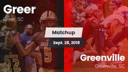 Matchup: Greer  vs. Greenville  2018
