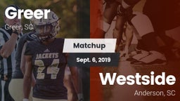 Matchup: Greer  vs. Westside  2019