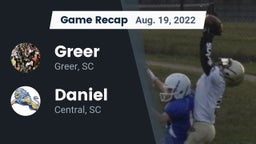 Recap: Greer  vs. Daniel  2022