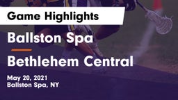 Ballston Spa  vs Bethlehem Central  Game Highlights - May 20, 2021