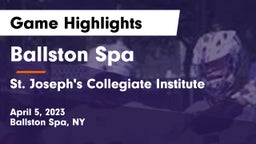 Ballston Spa  vs St. Joseph's Collegiate Institute Game Highlights - April 5, 2023