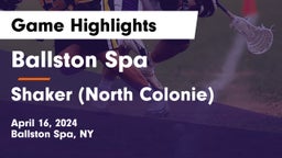 Ballston Spa  vs Shaker  (North Colonie) Game Highlights - April 16, 2024