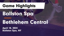 Ballston Spa  vs Bethlehem Central  Game Highlights - April 18, 2024