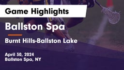 Ballston Spa  vs Burnt Hills-Ballston Lake  Game Highlights - April 30, 2024