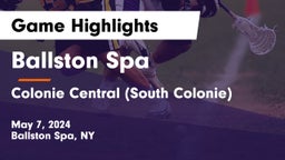 Ballston Spa  vs Colonie Central  (South Colonie) Game Highlights - May 7, 2024