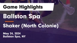 Ballston Spa  vs Shaker  (North Colonie) Game Highlights - May 24, 2024