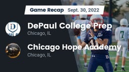 Recap: DePaul College Prep  vs. Chicago Hope Academy  2022