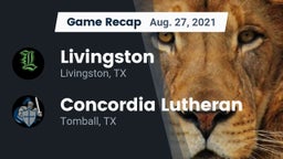 Recap: Livingston  vs. Concordia Lutheran  2021