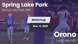 Matchup: Spring Lake Park vs. Orono  2020