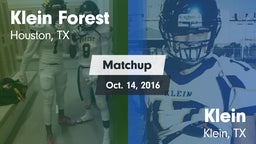 Matchup: Klein Forest High vs. Klein  2016