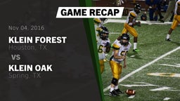 Recap: Klein Forest  vs. Klein Oak  2016