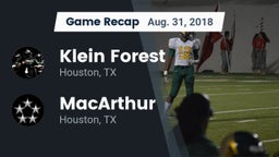 Recap: Klein Forest  vs. MacArthur  2018