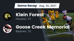 Recap: Klein Forest  vs. Goose Creek Memorial  2021
