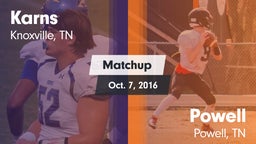 Matchup: Karns  vs. Powell  2016