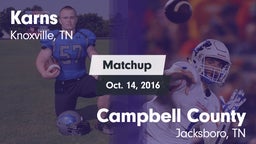 Matchup: Karns  vs. Campbell County  2016