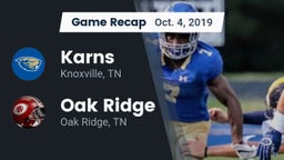 Recap: Karns  vs. Oak Ridge  2019