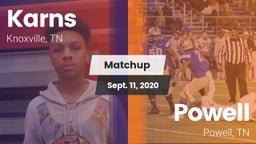 Matchup: Karns  vs. Powell  2020