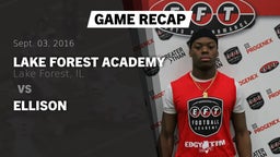 Recap: Lake Forest Academy  vs. Ellison 2016