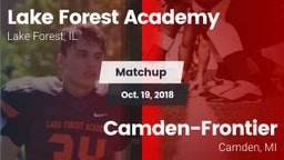 Matchup: Lake Forest Academy vs. Camden-Frontier  2018