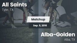 Matchup: All Saints vs. Alba-Golden  2016