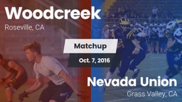 Matchup: Woodcreek High vs. Nevada Union  2016