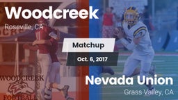 Matchup: Woodcreek High vs. Nevada Union  2017
