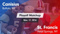 Matchup: Canisius  vs. St. Francis  2016