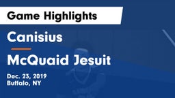 Canisius  vs McQuaid Jesuit  Game Highlights - Dec. 23, 2019