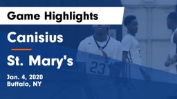 Canisius  vs St. Mary's  Game Highlights - Jan. 4, 2020