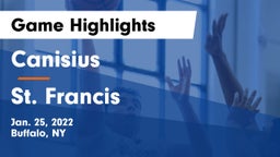 Canisius  vs St. Francis  Game Highlights - Jan. 25, 2022