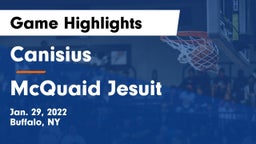 Canisius  vs McQuaid Jesuit  Game Highlights - Jan. 29, 2022