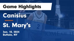 Canisius  vs St. Mary's  Game Highlights - Jan. 10, 2024
