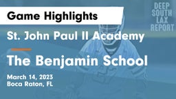 St. John Paul II Academy vs The Benjamin School Game Highlights - March 14, 2023