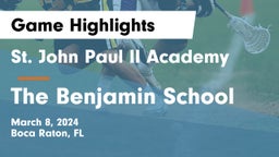 St. John Paul II Academy vs The Benjamin School Game Highlights - March 8, 2024