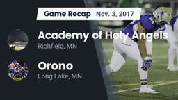 Recap: Academy of Holy Angels  vs. Orono  2017