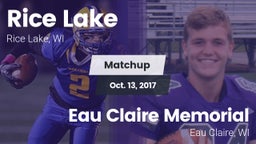 Matchup: Rice Lake High vs. Eau Claire Memorial  2017