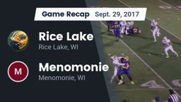 Recap: Rice Lake  vs. Menomonie  2017