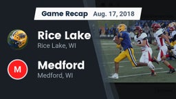 Recap: Rice Lake  vs. Medford  2018