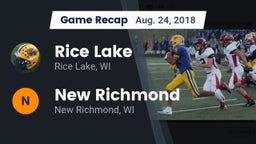 Recap: Rice Lake  vs. New Richmond  2018