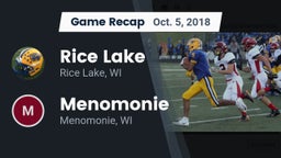 Recap: Rice Lake  vs. Menomonie  2018