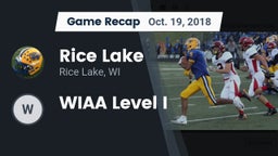 Recap: Rice Lake  vs. WIAA Level I 2018