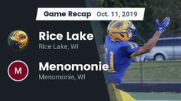 Recap: Rice Lake  vs. Menomonie  2019